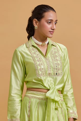 Gulabo By Abu Sandeep Pista Green Designer Top 
