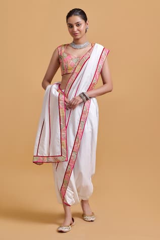 Gulabo By Abu Sandeep Multi Color Chanderi Designer Blouse 