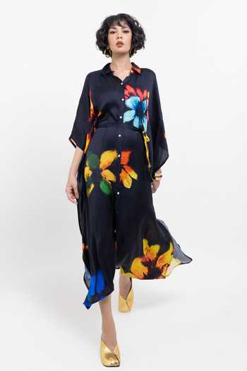 Pop Sugar Floral Print Vegan Silk Kaftan  