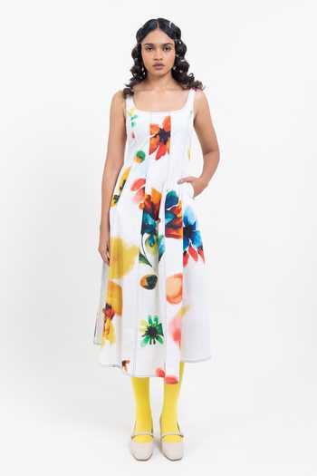 Pop Sugar Floral Print Cotton Midi Dress 