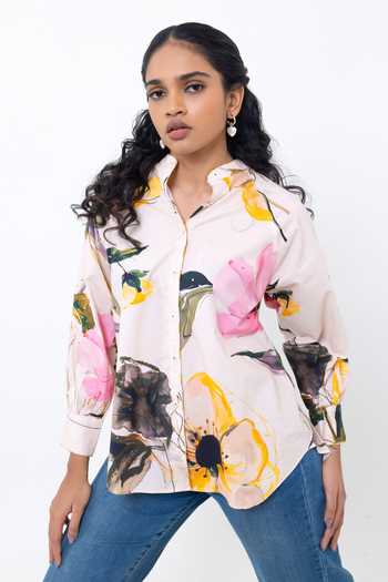 Pop Sugar Floral Print Cotton Shirt 