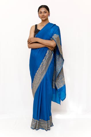 Neha & Tarun Designer Blue Silk Saree 