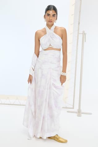 Ekaya Banaras Designer Handwoven Silk Saree & Blouse 