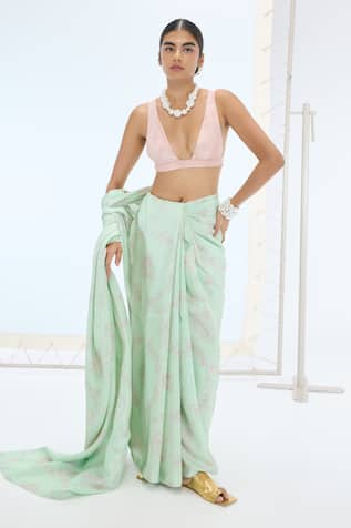 Ekaya Banaras Handwoven Silk Designer Saree Set 