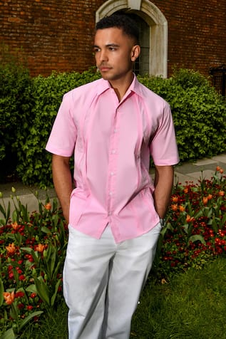 Therealb Designer Pink Cotton Shirt 