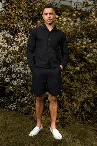 Therealb Designer Black Shirt & Shorts Set 