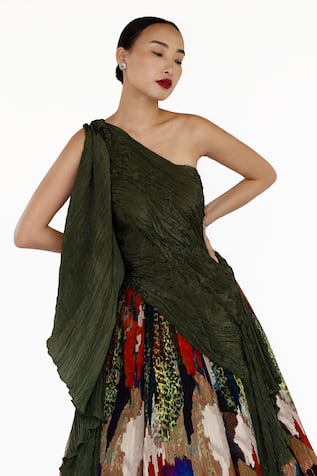 Amka Emerald Green Designer Blouse 