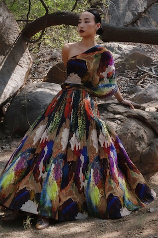 Amka Mosaic Natural Silk Skirt 