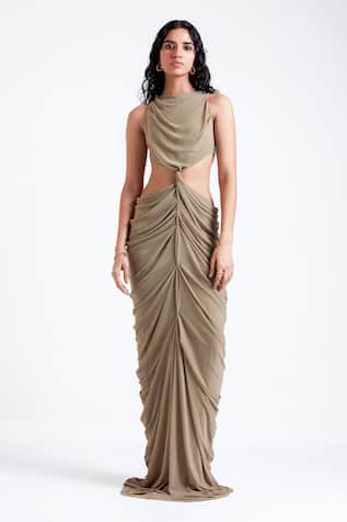Deme By Gabriella Krysta Waist Cut-Out Gown 
