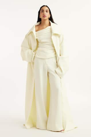 Deme By Gabriella Natsya Solid Long Jacket Pant Set 