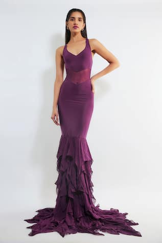 Deme By Gabriella Caren Ruffle Bordered Gown 