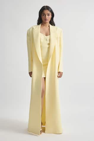 Deme By Gabriella Nicole Solid Long Coat With Short Dress 