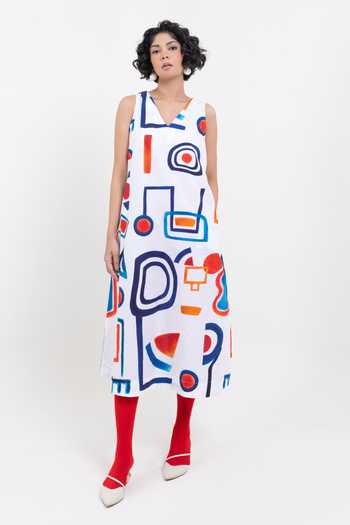 Pop Sugar Multi Colour Designer Midi Dress 