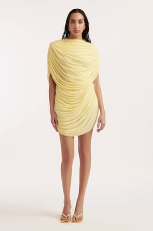 Deme By Gabriella Natalia Solid Draped Dress 