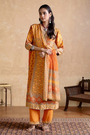 Yellow Multi Designer Kurta Set 