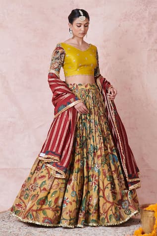 Aamra By Lavanya Designer Jaggery Yellow Lehenga Set 