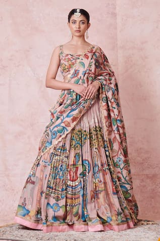 Aamra By Lavanya Sandrose-Pink Hand Embroidered Lehenga Set 