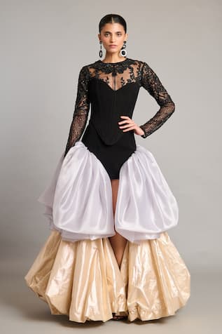 Siddartha Tytler Black Quilted Corset 