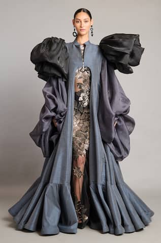 Siddartha Tytler Slate Balloon Bow Opera Jacket 