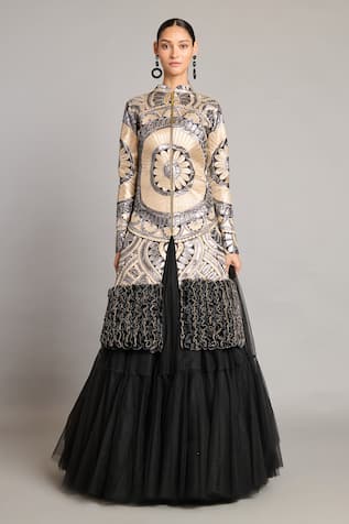 Siddartha Tytler Metallic Mandala Applique Jacket 
