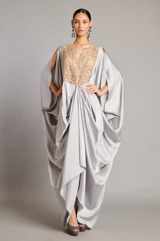 Siddartha Tytler Steel Zari Forest Kaftan 