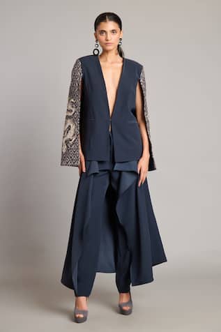 Siddartha Tytler Black Slate Microfiber Flap Pant 