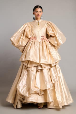 Siddartha Tytler Gold Bauble Layered Skirt 