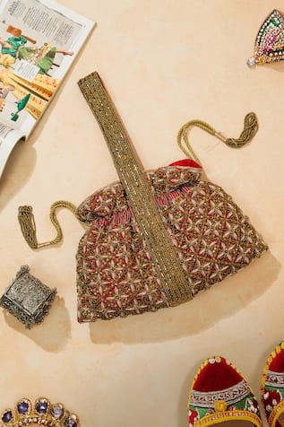 The Purple Sack Red Riviera Potli Bag 
