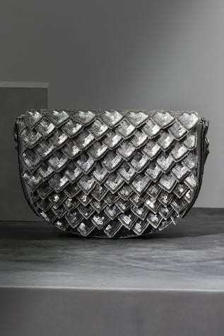 The Purple Sack Ombre Grey Handcrafted Clutch 