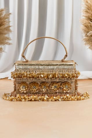 The Purple Sack Glizza Gold Handcrafted Clutch 