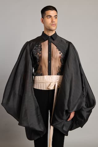 Siddartha Tytler Textured Gold Lame Obi Belt 