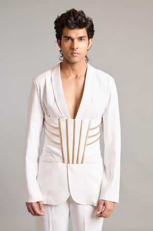 Siddartha Tytler White Corseted Kamarbandh 