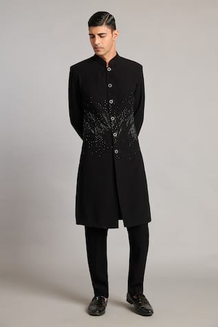 Siddartha Tytler Crystal Gradient Black Sherwani 