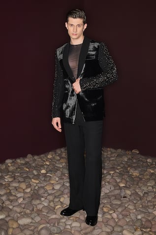 Contrast By Parth Stardust Hand Embroidered Tuxedo Set 