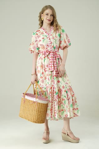 Surabhi Arya Floral Print Muslin Dress 