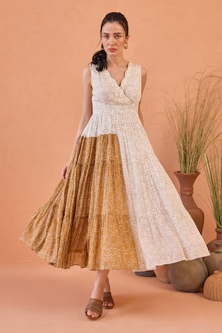Taro Coconut Dust Confetti Dot Dress 