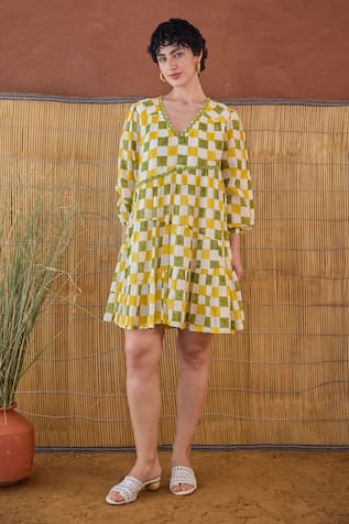 Taro Multicolor Block Printed Dress 