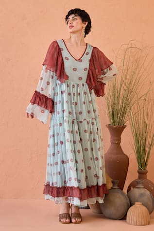 Taro Wildflower Ruffles Dress 