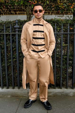 Therealb Beige Designer Trench Coat 