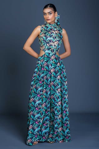 Damoiselle Peacock Mirage Cutout Jumpsuit 