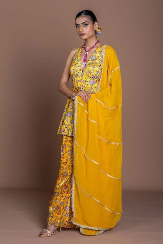 Damoiselle Sundrop Saa Yellow Sharara Set 