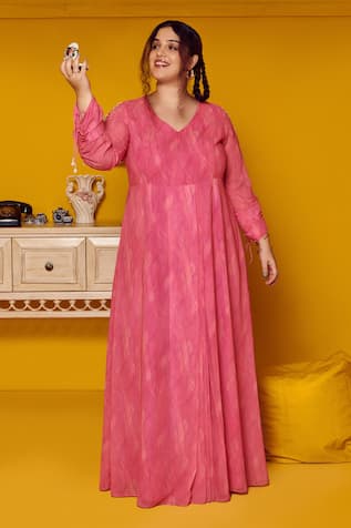 Mamicha Intrigue Georgette Pink Dress 