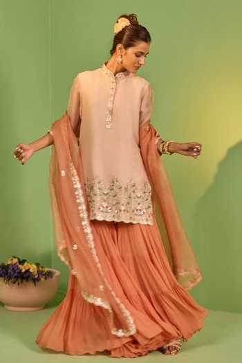 House Of Armuse Peach Gota Patti Sharara Set 