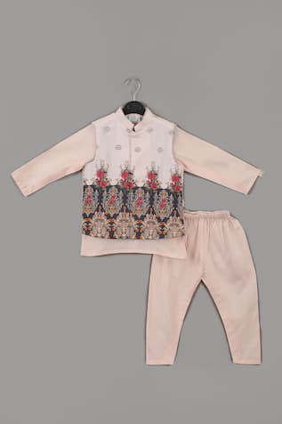 LITTLE BRATS Powder Pink Kurta Set 