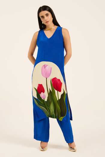 Ruhr India Ink Blue Laleh Kurta Set 