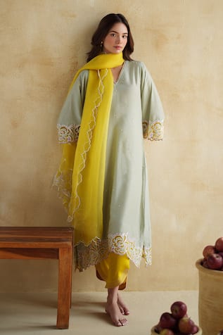 172 Threads Pistachio Kurta Palazzo Set 