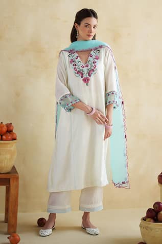 172 Threads Embroidered Kurta Palazzo Set 