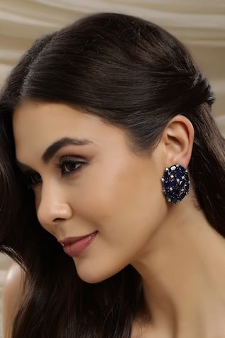 Ruby Raang Designer Blue Studs 