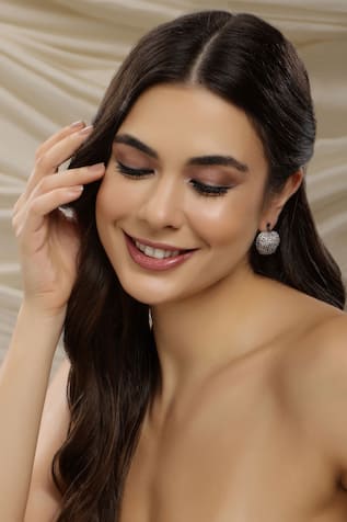 Ruby Raang Apple Champagne Studs Earring 