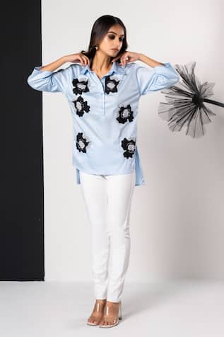 That Thing You Love Jardin Fleur Sky Blue Shirt 